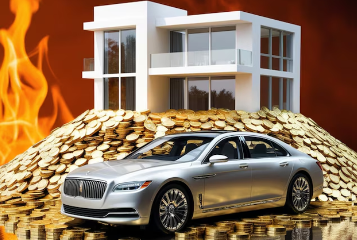 Luxury car house and jewelry
